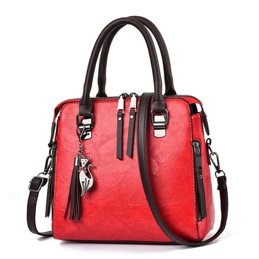 Mochila negra mujer vestir rojo
